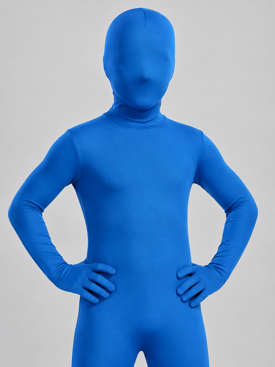 Blue Camouflage Jumpsuit Costume with Mask Hood