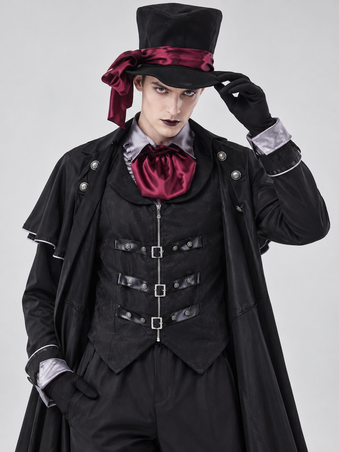 Vampire Costume: Cape, Vest, Pants, Top Hat