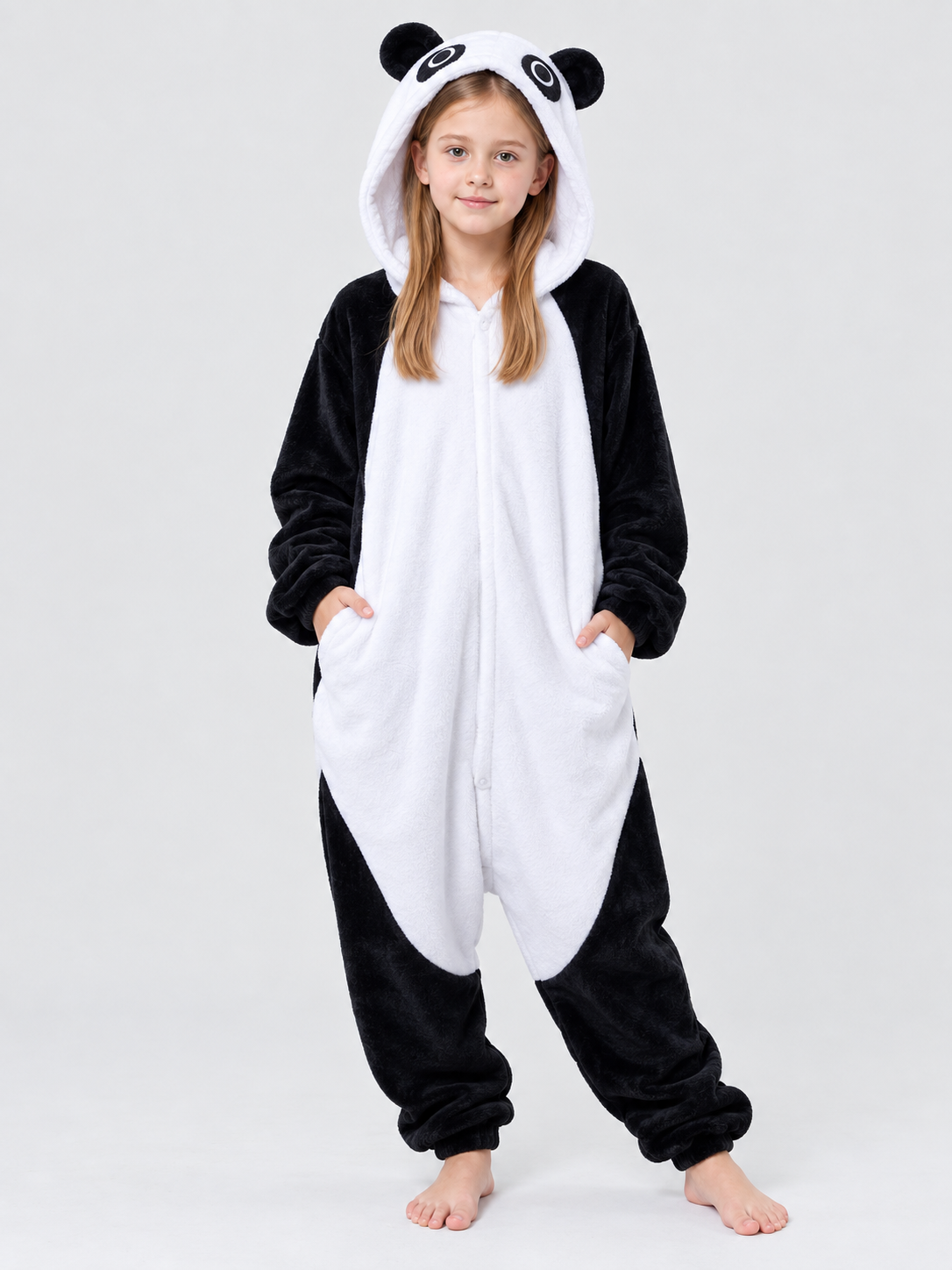 Panda Hooded Pajama Jumpsuit with Ears