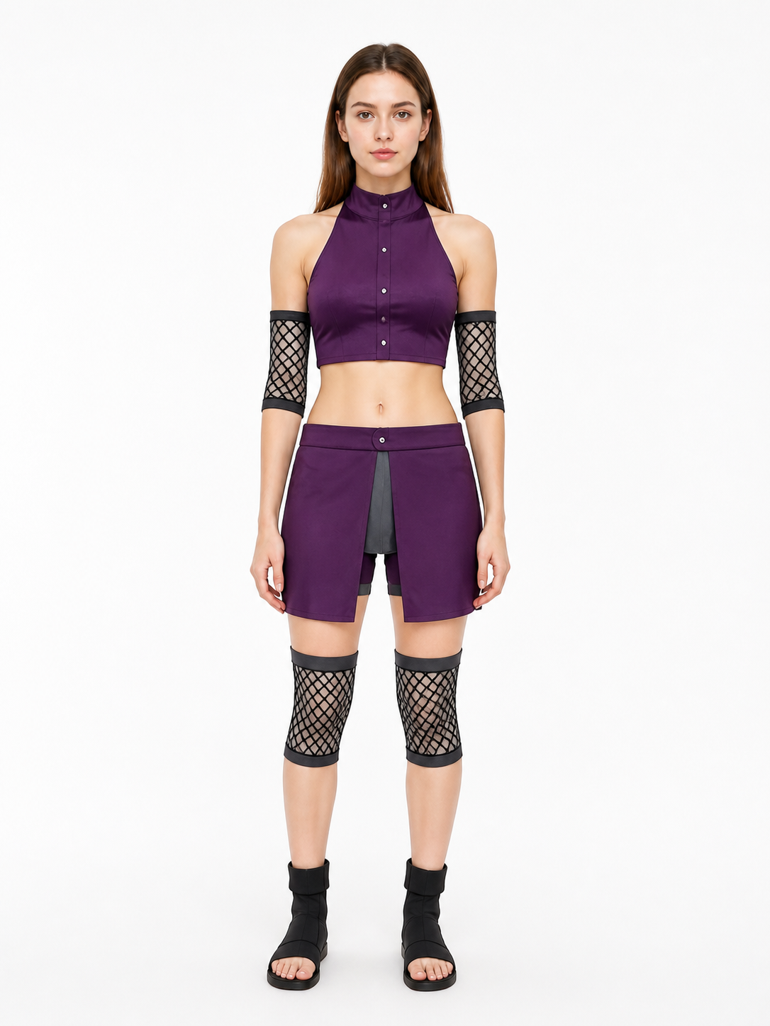 Ino Yamanaka Cosplay Costume: Top, Shorts, and Arm Warmers Costumes detail 3
