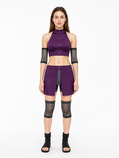 Ino Yamanaka Cosplay Costume: Top, Shorts, and Arm Warmers Costumes detail 3