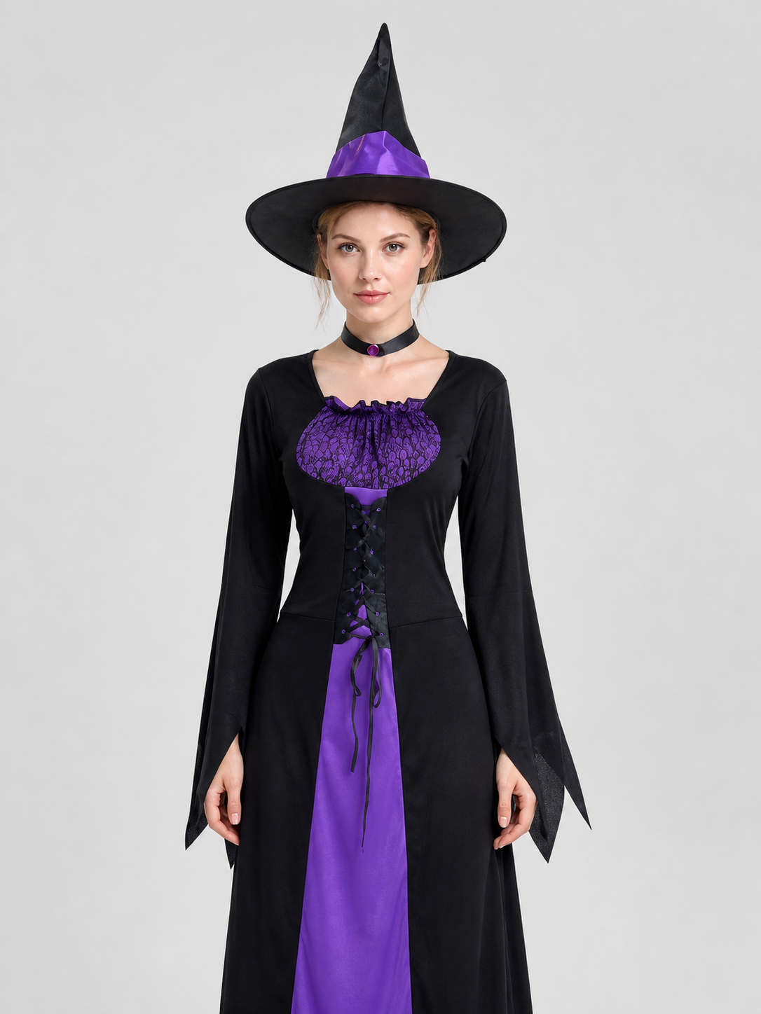 Witch Costume for Halloween: Dress, Hat, Collar Costume Dresses detail 2