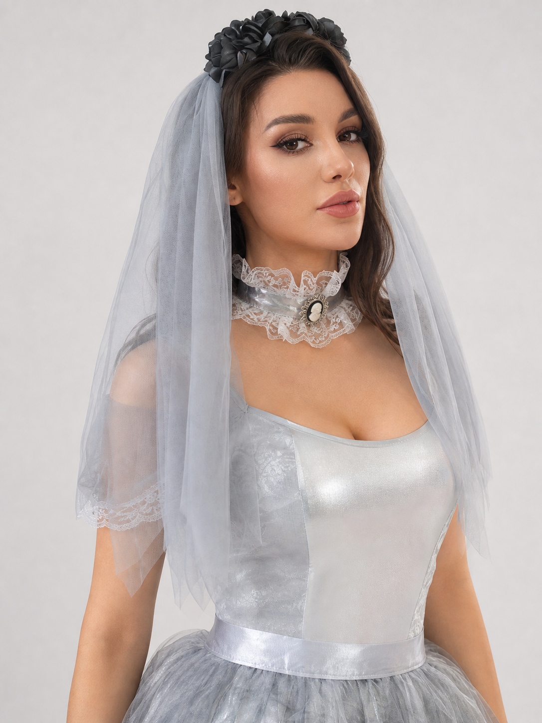 Halloween Cosplay Dress with a Ripped Skirt