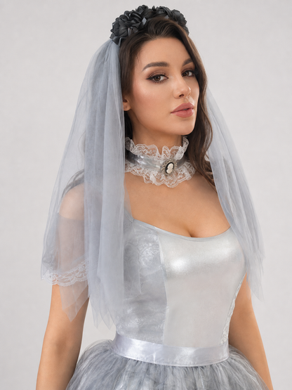 Halloween Cosplay Dress with a Ripped Skirt