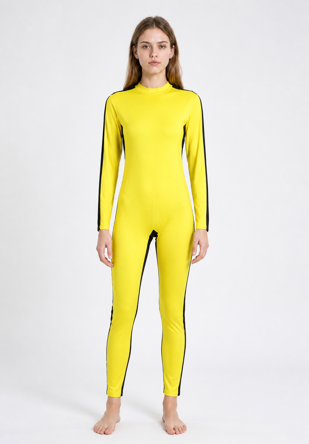 Yellow Cosplay Jumpsuit with Black Stripes Costumes detail 3