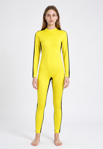 Yellow Cosplay Jumpsuit with Black Stripes Costumes detail 3