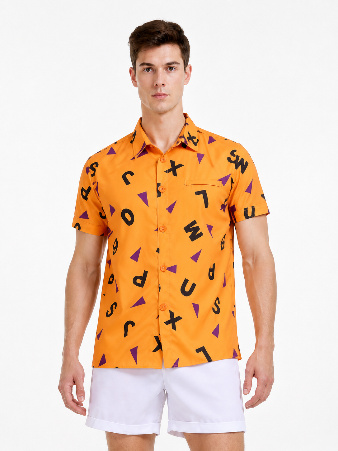 Printed Shirt, Short Sleeves, Chest Pocket product detail 3