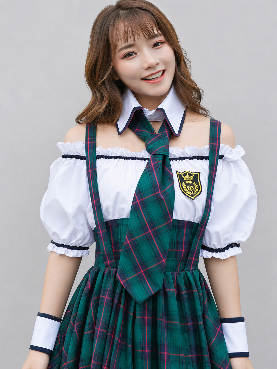 School Uniform–Style Stage Costume with Tie
