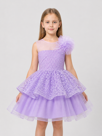 Full Dress with Floral Embroidery, Tulle, and Train Costume Dresses detail 3