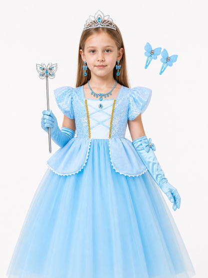 Cinderella Costume with Blue Dress and Accessories Costume Dresses detail 3