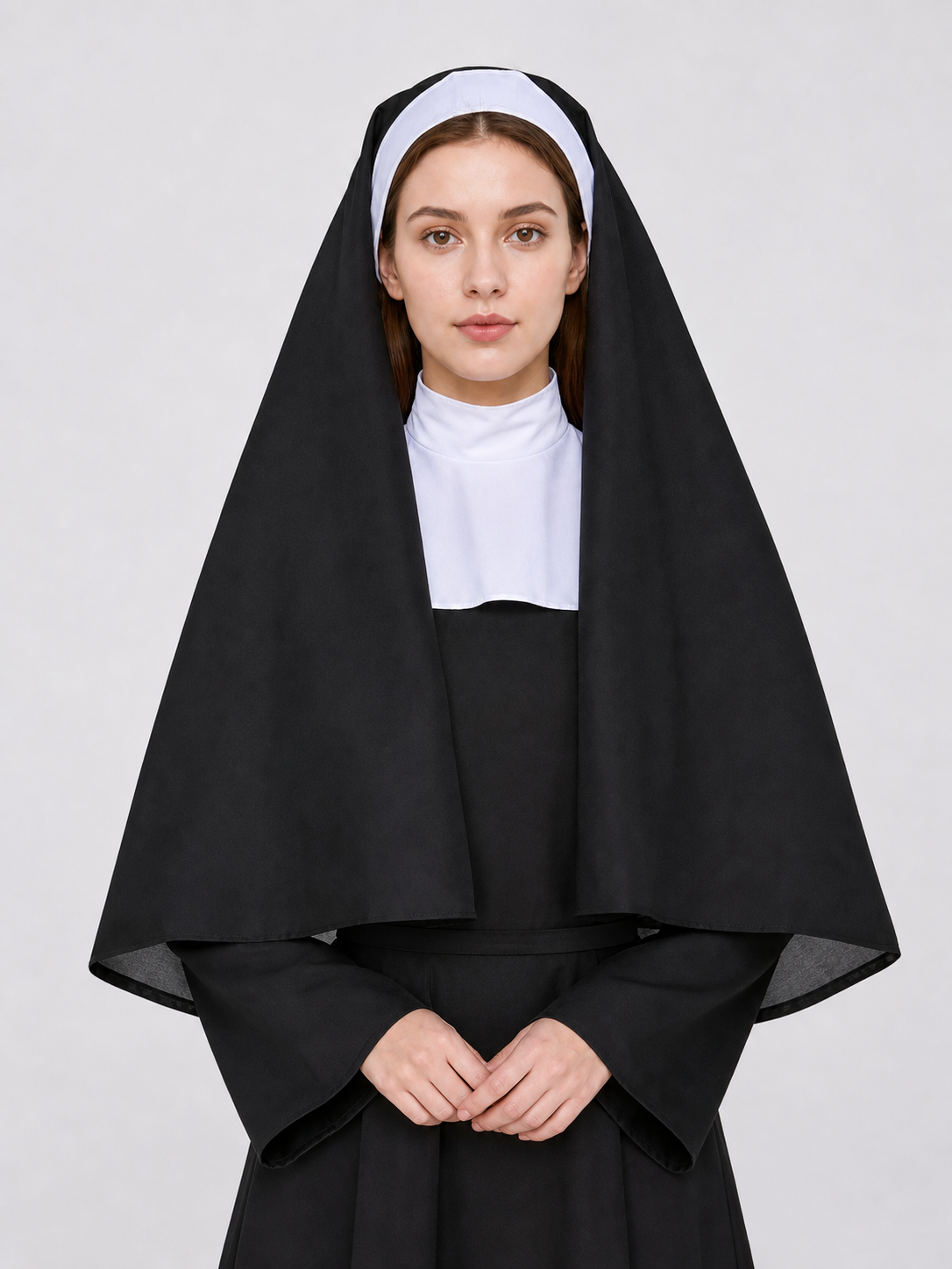 The costume consists of a religious and ceremonial robe in a black-and-white Costumes detail 2