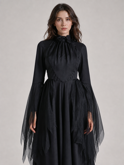 Halloween Costume: Black Dress with a Long Veil