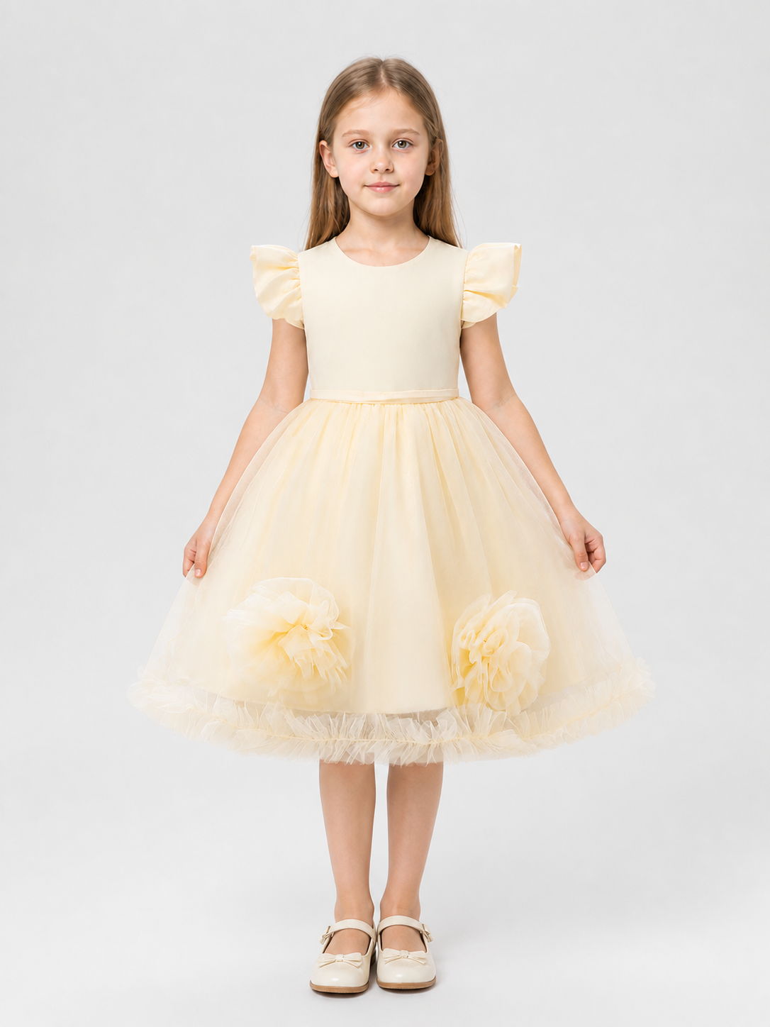 Children's Princess Dress with Flutter Sleeves Costume Dresses detail 3
