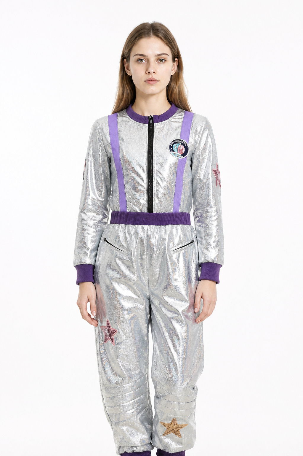 Silver Astronaut Jumpsuit with Stars for Parties product detail 2