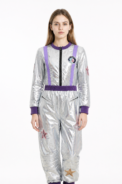 Silver Astronaut Jumpsuit with Stars for Parties product detail 2
