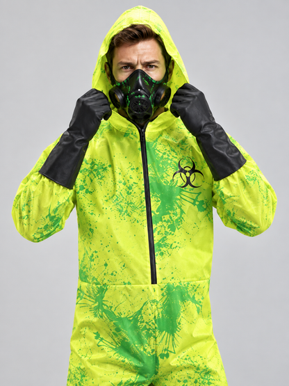 Halloween Costume Green Jumpsuit with Mask