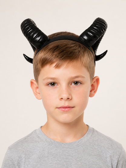 Halloween Carnival Headband with Black Horns