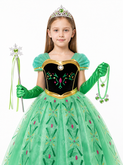 Princess Anna Costume with Crown and Accessories Costume Headwear detail 3