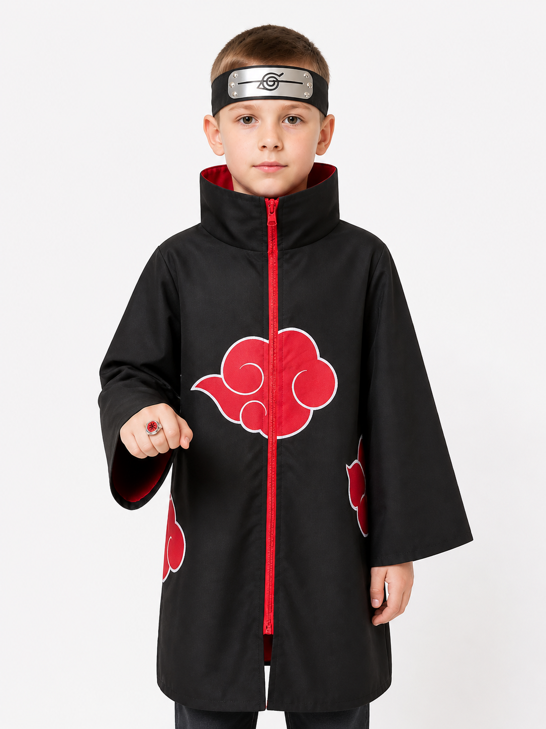 Akatsuki Costume with Red Clouds for Cosplay Costumes detail 3