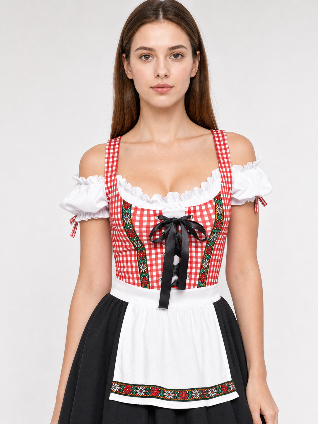 Historical national costume with apron and full skirt Costumes detail 2