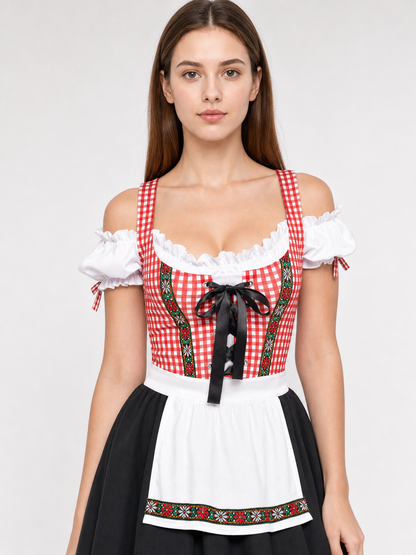Historical national costume with apron and full skirt Costumes detail 2