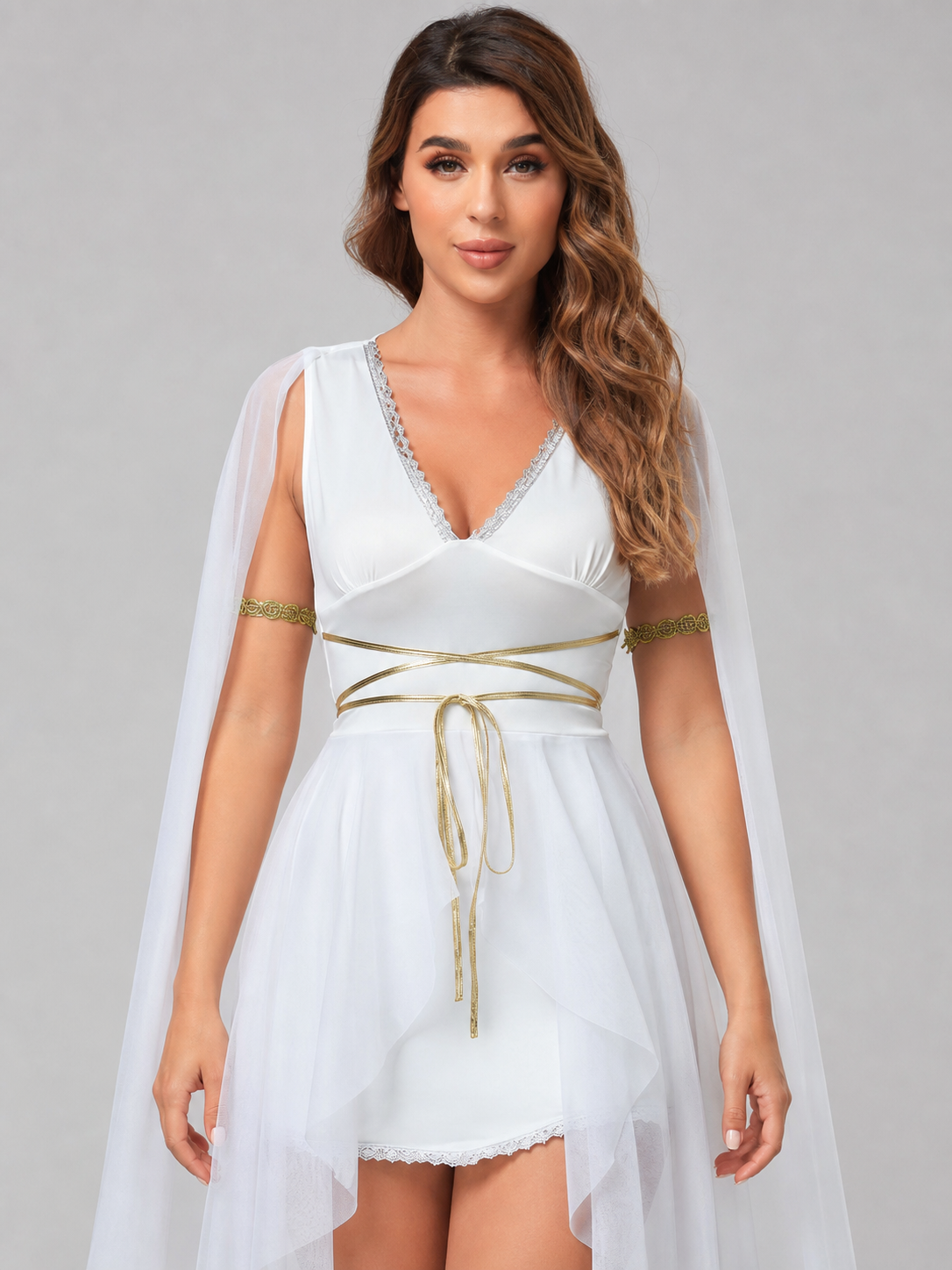 Cleopatra Costume Dress with Cape and Gold Details