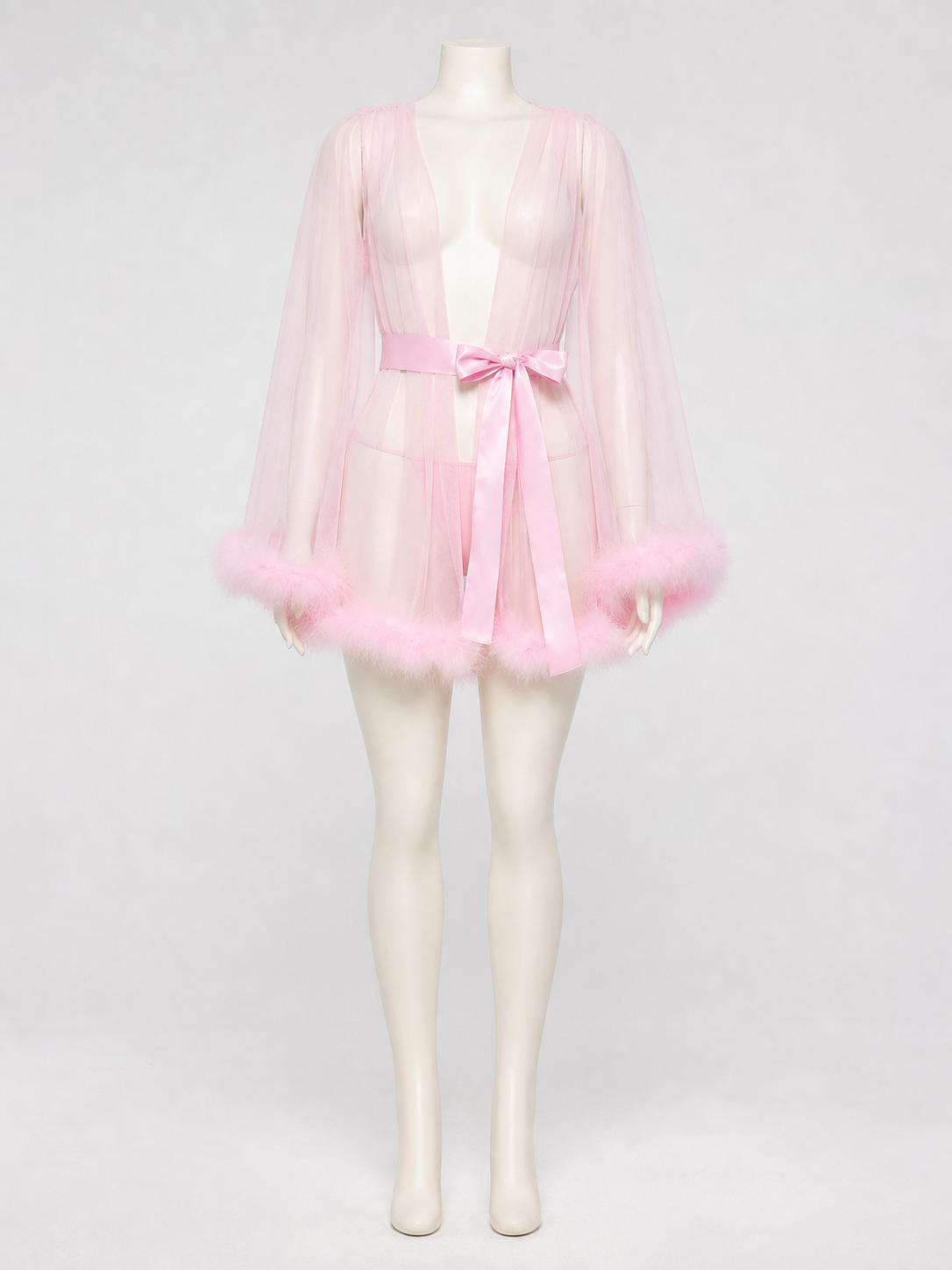 Pink Sheer Adult Cape with Trim Costume Capes detail 2