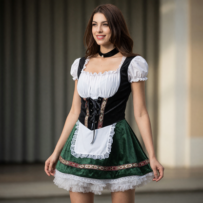 National costume dress with apron and corset