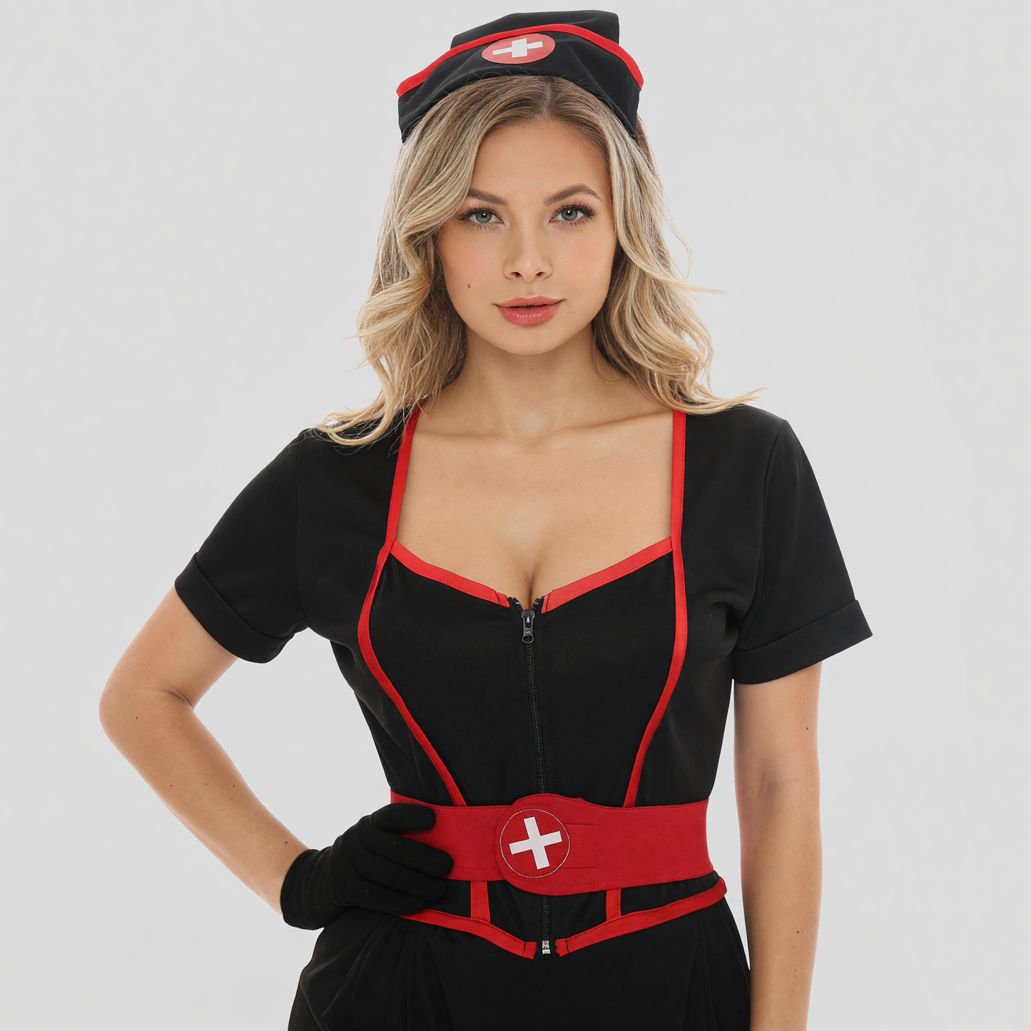 Medical Costume with Red Belt and White Crosses