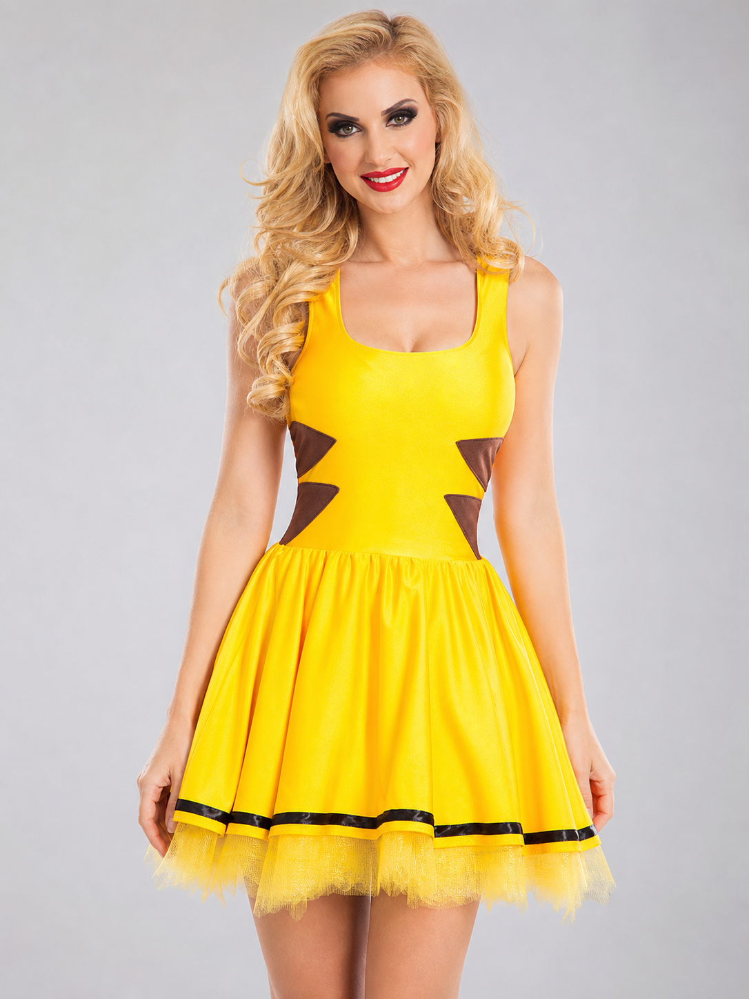 Yellow character costume with ears for cosplay
