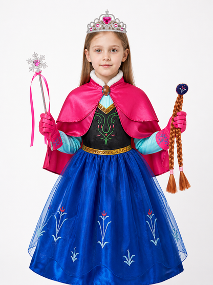 Snow Queen Costume with Cape and Crown Costume Capes detail 3