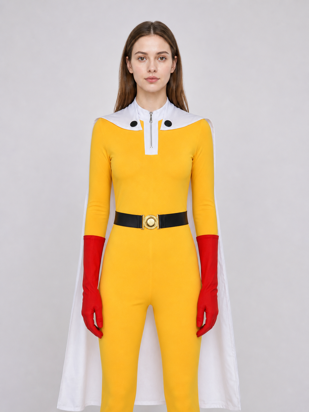 Saitama Cosplay Costume from One-Punch Man with Cape