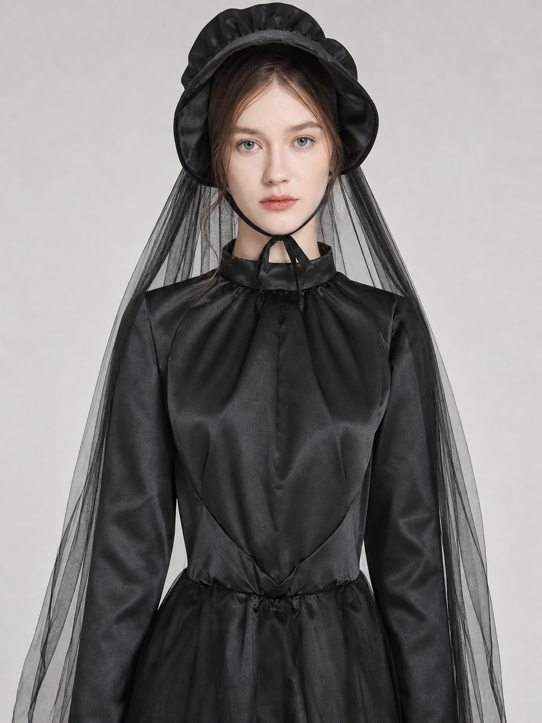 Witch Costume with Hat and Sheer Veil