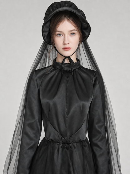 Witch Costume with Hat and Sheer Veil