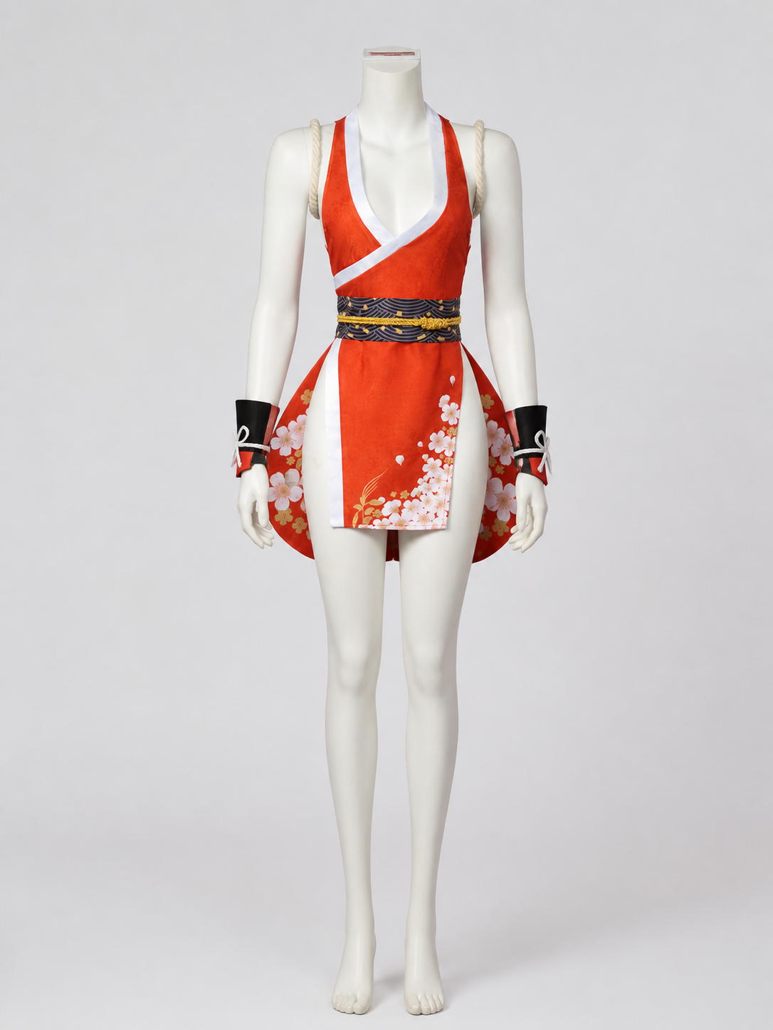 Mai Shiranui Cosplay Costume, Red-and-Black Set Costumes detail 3