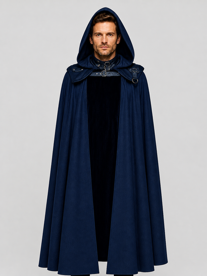 Adult Black Hooded Cloak for Halloween Cosplay Costume Capes detail 2