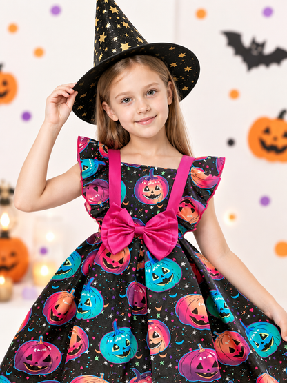 Halloween Carnival Dress with Hat and Bow