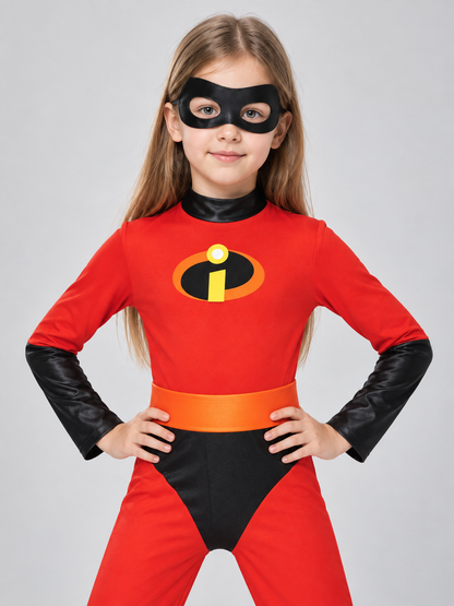 Kids' Superhero Carnival Costume with Mask, Red