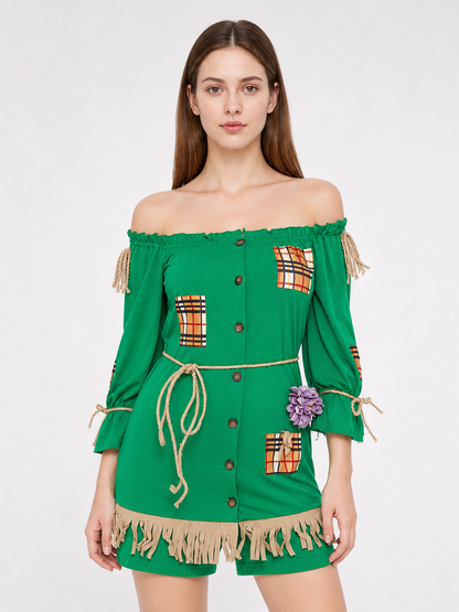 Scarecrow Cosplay Costume with Romper Costumes detail