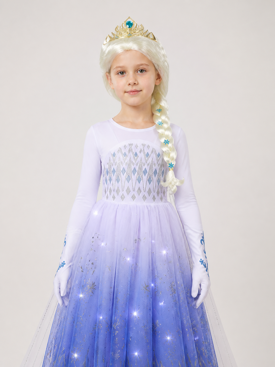 Snow Queen Costume with LEDs upper body view