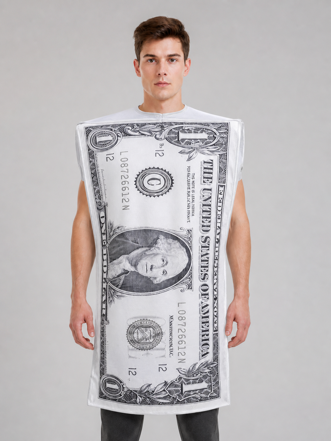 Carnival Costume Tunic with Dollar Bill Print