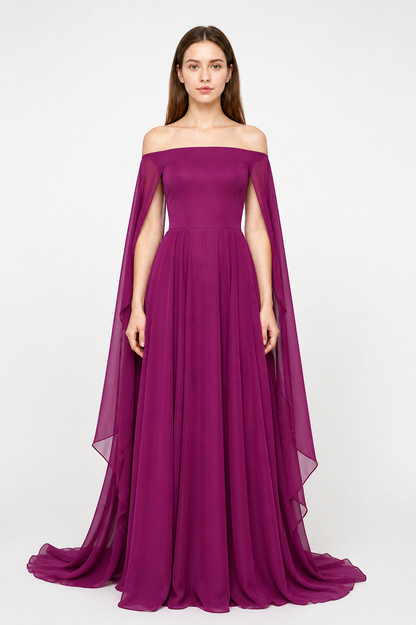 Maxi Dress with Off-the-Shoulder Design and Wide Sleeves Costume Dresses detail 3
