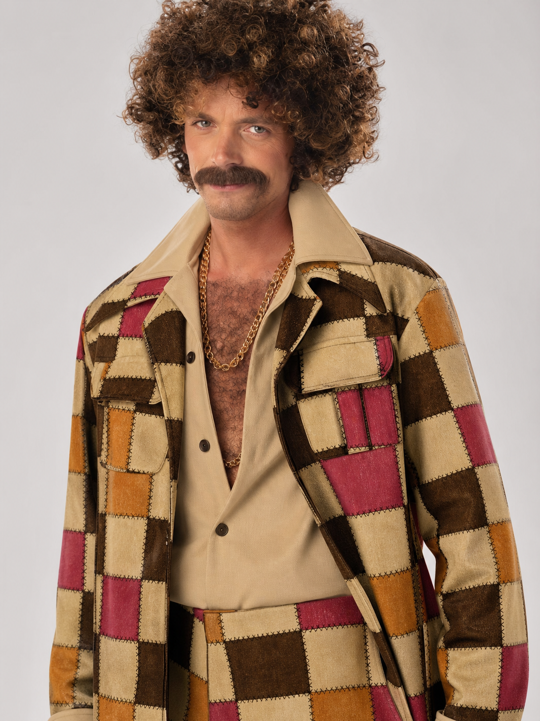 Retro Disco-Style Stage Costume, Plaid