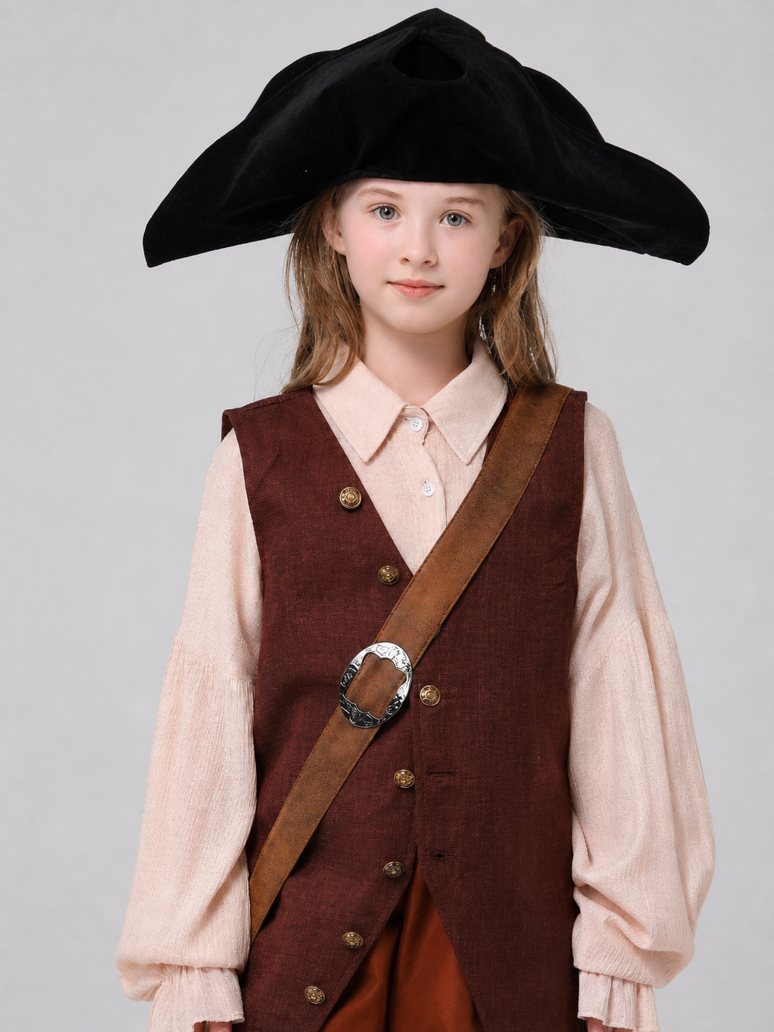Pirate Costume with Vest and Tricorn Hat