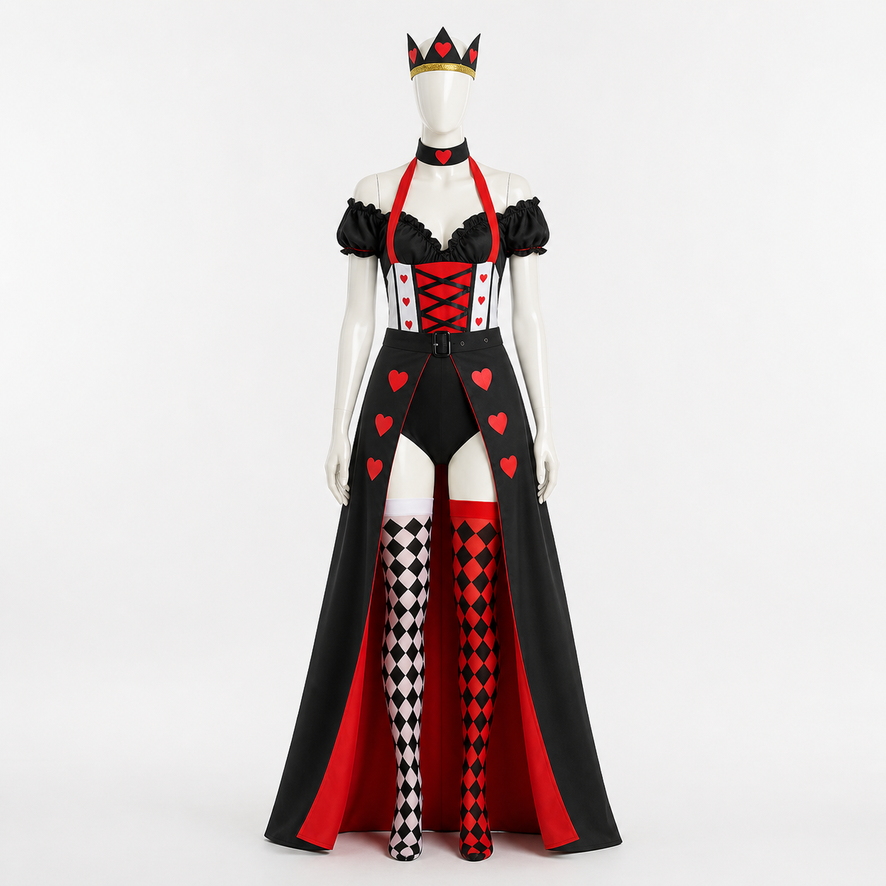 Carnival costume with crown and hearts Costume Headwear detail 2