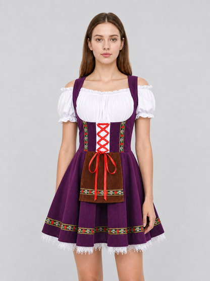 Historical costume dress with folk ribbons