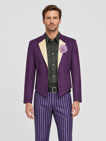 Joker Cosplay Costume, Purple, Striped Costumes detail 3
