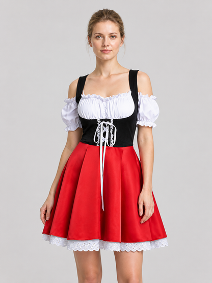Oktoberfest Dress with Lace-Up Front and Full Skirt Costume Dresses detail 3
