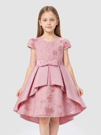 Girls' dressy dress with sequins and a satin bow Costume Dresses detail 3