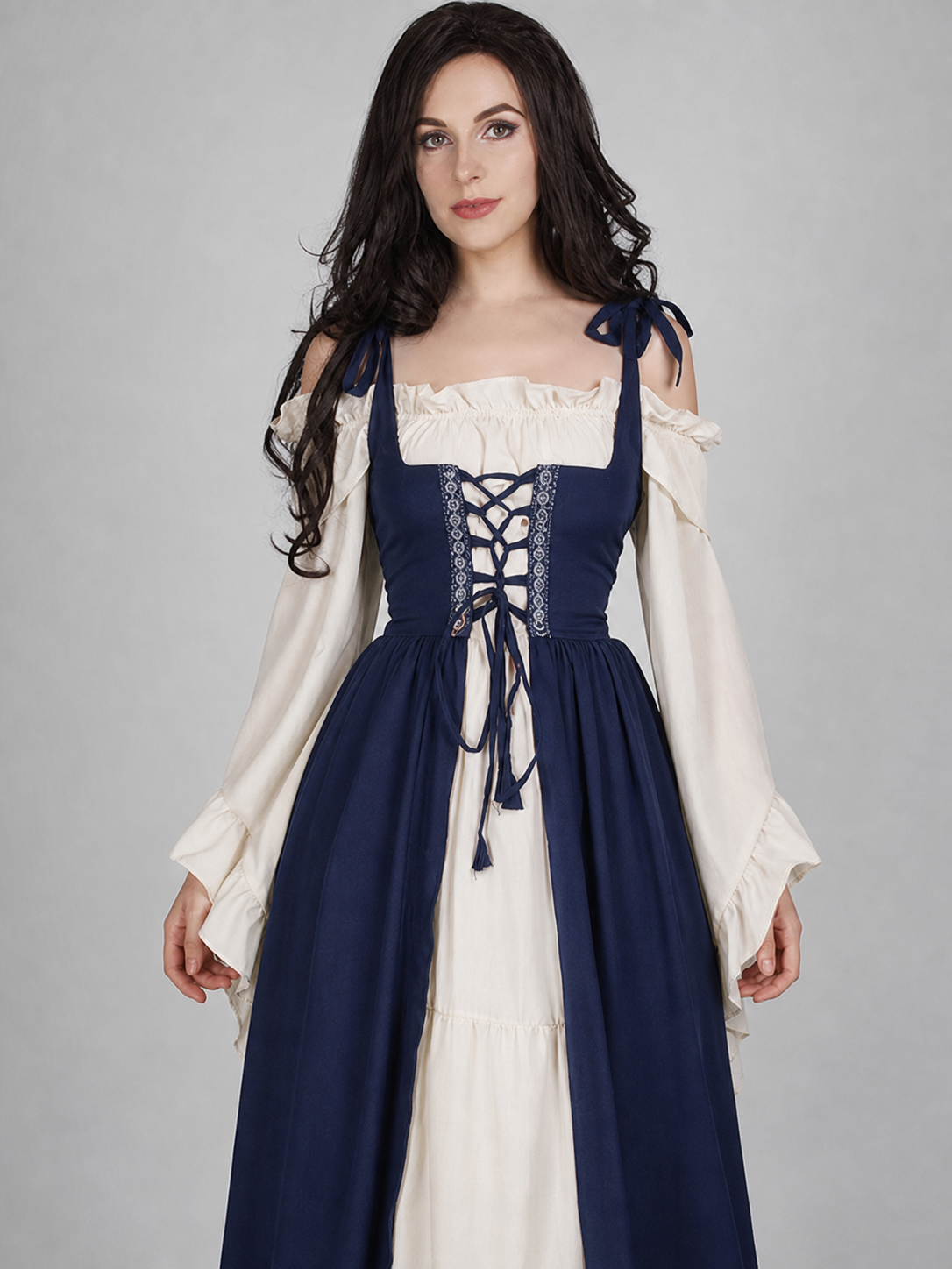 Renaissance-Style Costume Dress with Lacing